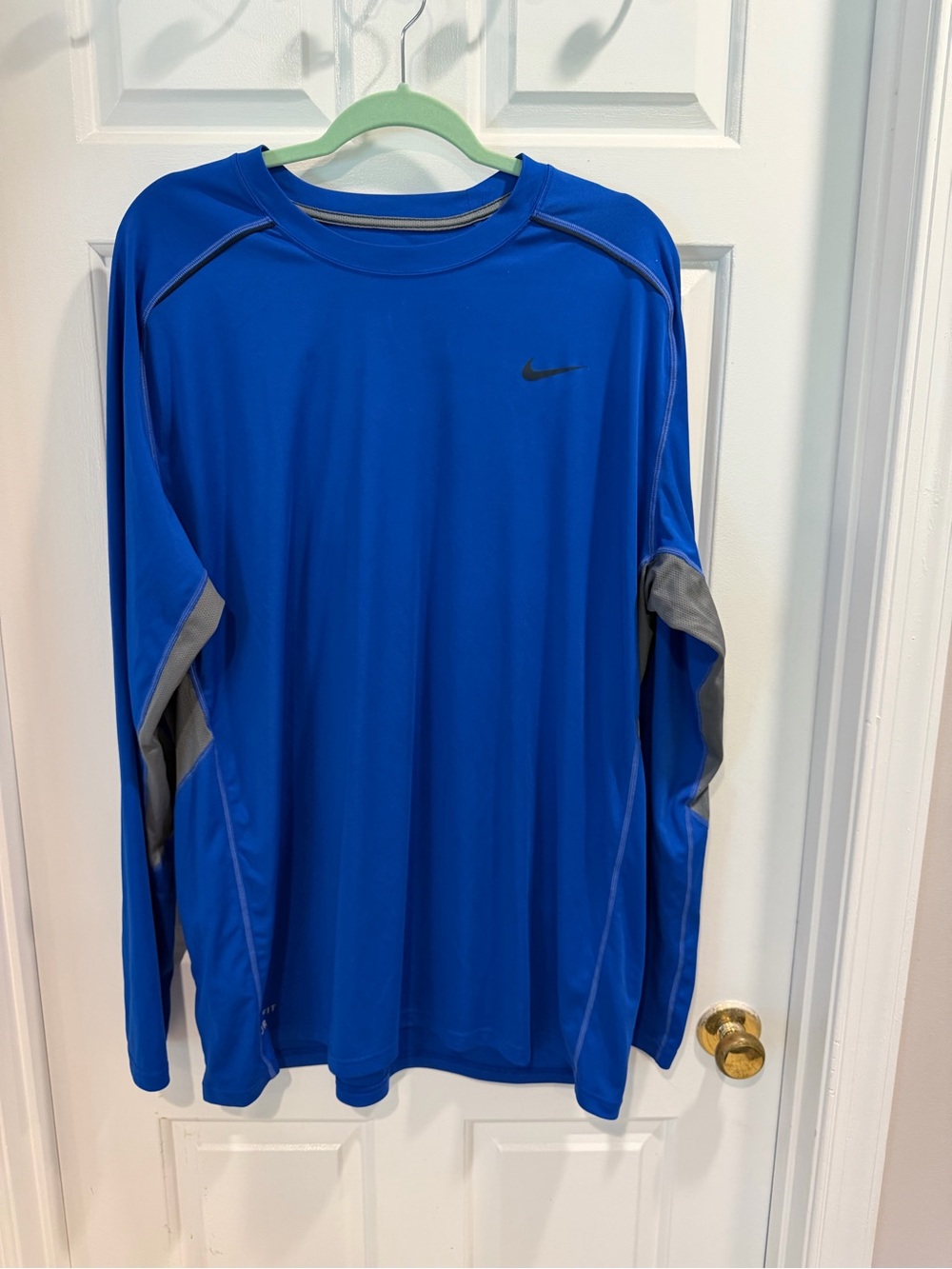 Nike Dri-Fit Men's Royal Blue Long-Sleeve Performance Shirt Sz XXL